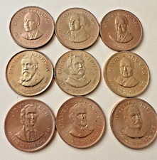 Vintage US Presidential Brass Bronze Medal Coins (Set of 9) picture