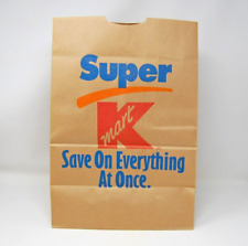 Vintage Super Kmart Brown Paper Shopping Bag  with Blue Red Logo Advertising picture