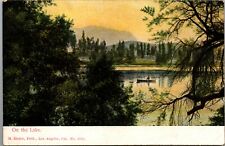 Vintage Postcard  Scene Canoeing On The Lake Trees Beautiful Nature picture