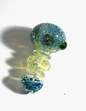 Tobacco Glass Pipe Blue Swirl NEW -  BLUE GREEN 4 in Long picture