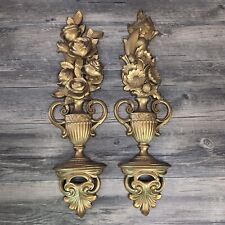 Vtg 70s Gold Wall Plaques Syroco Rococo Baroque Hollywood Regency Wall Art  picture