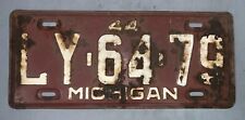 VTG 1944 MICHIGAN LICENSE PLATE 6 DIGIT LY-64-79 HOT RAT ROD SEE ALL PLATES picture