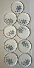Vintage ROYALON MELMAC - Set of 9 Dinnerware Plates - Violet Lavender - 9