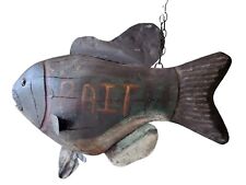 Large Vintage Hand Carved Bait Trade Sign. One Of A Kind  picture