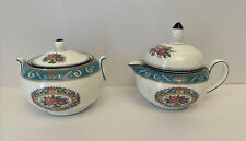 RUNNYMEDE Set by Wedgwood Covered Sugar Bowl/Covered Creamer, 2pc England - RARE picture