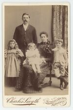 Antique Circa 1880s Cabinet Card Beautiful Family of Five Skegness England, UK picture