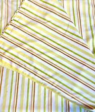 Vintage Springmaid Retro Candy Stripe Twin Flat Sheet Yellow Green Brown MCM 70s picture