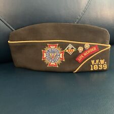 Vintage VFW Veterans of Foreign Wars Texas 1839 Garrison Hat Cap 7 USA w/ Medals picture