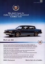 Cadillac 1985 Fleetwood Blue Car Most Advanced Ever Vintage Print Ad 1984 picture