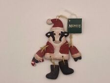Midwest Cannon Falls Ornament Jointed Cow Santa Ornament picture