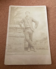 1890s Cabinet Card Photograph Dapper Mustache Man Louisiana Missouri Pritchard picture