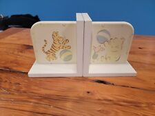 Vintage Disney Winnie-the-Pooh Wood Bookends ~ Yellow, Beige, Tigger, Piglet picture