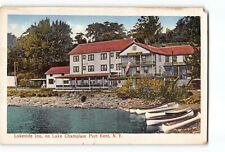 Old Vintage Postcard of Lakeside Inn on Lake Champlain Port Kent NY picture