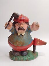 Vintage Cast Iron Golfer On The 18th Hole Doorstop - 7