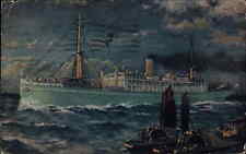Pacific Mail Steamship Co Sister Ships Ecuador Venezuela at Night 1922 Cancel PC picture