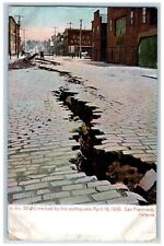 San Francisco California Postcard Street Cracked Earthquake 1909 Vintage Antique picture