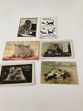 Antique/Vintage #2  LOT of 6 KITTY CAT POST CARDS COLLECTION picture