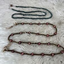 Vintage Mercury Glass Silver Bead Garland Christmas 2 36” Pieces picture