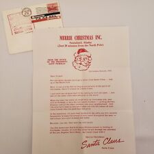 Vintage Letter From Santa With Envelope Post Marked 1952 picture