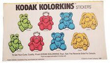 VINTAGE 1989 Kodak Kolorkins Stickers 8pc 1 Sheet Advertising Never Used Rare picture