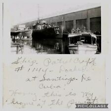 Vintage 1940s WWII Photo of USS PC Patrol Craft 1144 Ship in Santiago Cuba NOTE picture