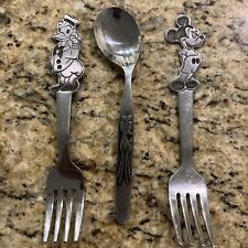 Vintage Walt Disney by Bonny Baby Bambi Spoon plus Mickey & Donald forks picture