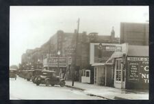 REAL PHOTO AMES IOWA DOWNTOWN STREET SCENE OLD CARS STORES POSTCARD COPY picture