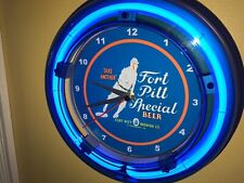 Fort Pitt Pittsburgh Honus Wagner Baseball Beer Bar Neon Wall Clock Sign picture