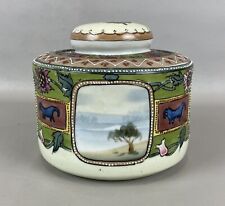 Antique Hand Painted Nippon Moriage Humidor Tobacco Jar picture