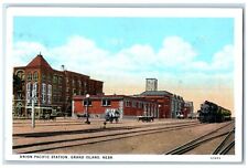 c1940s Union Pacific Station Exterior Roadside Grand Island Nebraska NE Postcard picture