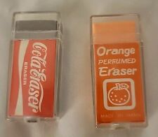 Vintage Lemon Co Japanese Soada Erasers Orange Cola Encased 80s Set 2 Scented  picture