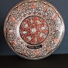 Vintage Erzincanlilar Handmade Copper Etched Floral Plate/Wall Made In Turkey 5