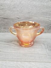 Vtg Federal Glass Iridescent Footed Open Sugar Bowl Carnival Glass picture