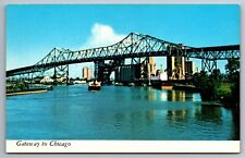 Postcard Gateway to Chicago Skyway Crossing Calumet River   A 3 picture