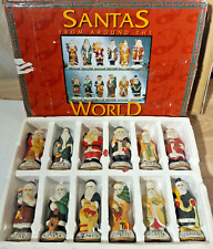 Santas From Around The World 12 Piece Figurine Set Porcelain SEE PICS picture
