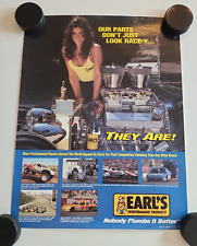 Earl's Performance Products Pinup Poster Competition Plumbing Auto Racing Parts picture