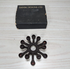 VINTAGE DANSK MCM CAST IRON TINY TAPER CANDLESTICK HOLDER ORIG BOX picture