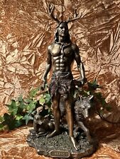 Herne The Hunter Statue Cerrnunnos Horned God Pagan Altar Large Bronze CastResin picture