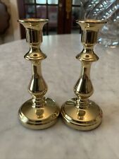Pair Vintage Baldwin 4.25”Candle Holders Solid Brass Candlesticks picture