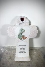 Vintage 1995 Precious Moments by Enesco Porcelain January Stand Up Cross w/ Box picture