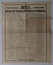 1852 ANTIQUE BROADSIDE PRINT DUKE OF WELLINGTON FUNERAL PROCESSION by W MARSHALL picture