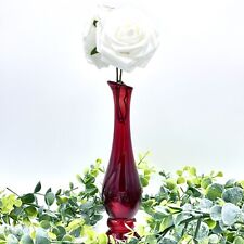 Vintage Avon Ruby Red Glass Bud Vase 8