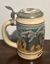 Vtg Budweiser Endangered Species Stein African Elephant #42593 Made In Brazil picture