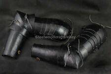Hammered Steel Blackened Medieval Pair Of Arms Guard With Bracers & Pauldrons picture