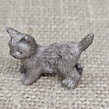 Vintage Spoontiques 1990's Standing Cat Tiny Pewter Figurine Collectible picture