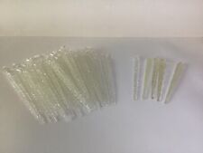 (64) Vintage Plastic Clear/Crystal Icicle Ornaments picture