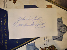 WWII Ace Lt. JOHN R GALVIN, USN VF-8 USS Bunker Hill CV-17/ 7Vs Signed 3x5 Card picture