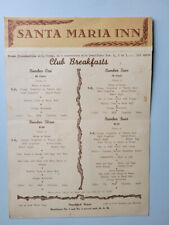 1950s/60s Santa Maria Inn California Breakfast Menu Original picture