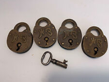 Lot Of 4 Antique WB Board Of Elections Padlock With ONE Key GC picture