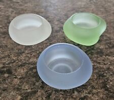PartyLite Set of 3 Sea Glass Tealight Holders P7189  Blue Green White picture
